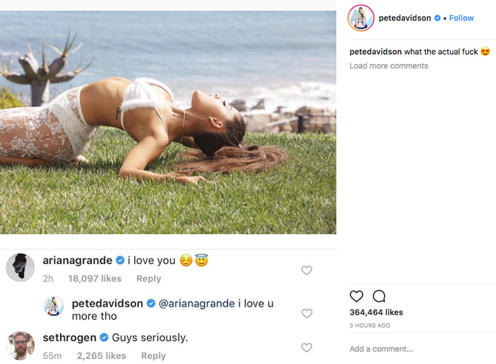 Pete Davidson, Ariana Grande, Seth Rogen, Instagram